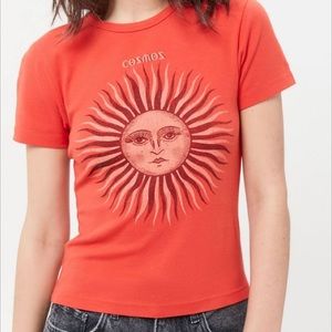 UO Keepsake Sun and Moon Tee Orange